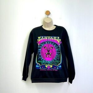 Carlos Santana - NWT Lion Phantom Purple Black Woodstock Sweater Size Small